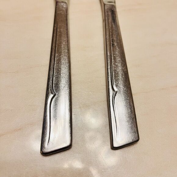 2pc Oneida Profile Oneidacraft Deluxe Stainless Modern Solid Knife SLANT HDL - Picture 5 of 6